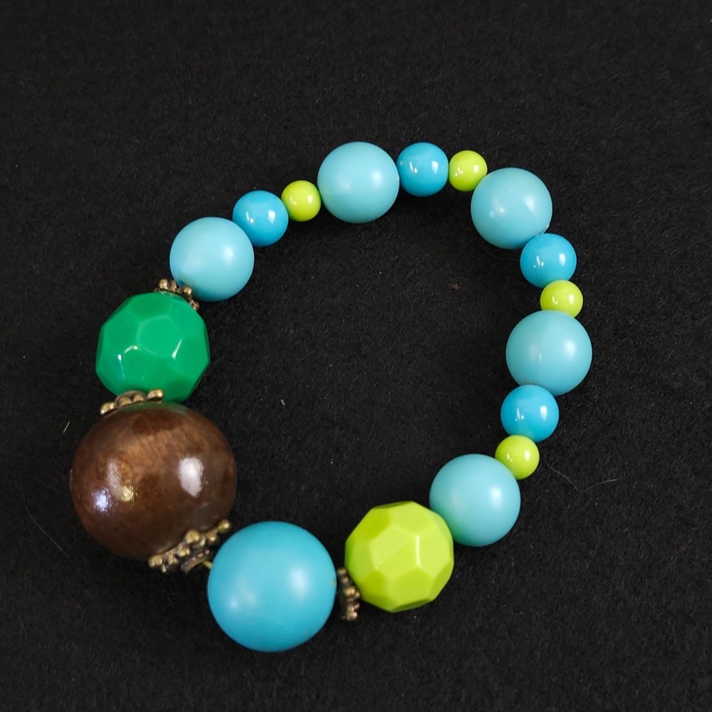 Chunky‎ boho style multi color Bead stretch fashion Bracelet